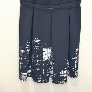Elie Tahari DesigNation Dress Womens 12 City Print Short Sleeve Night Combo