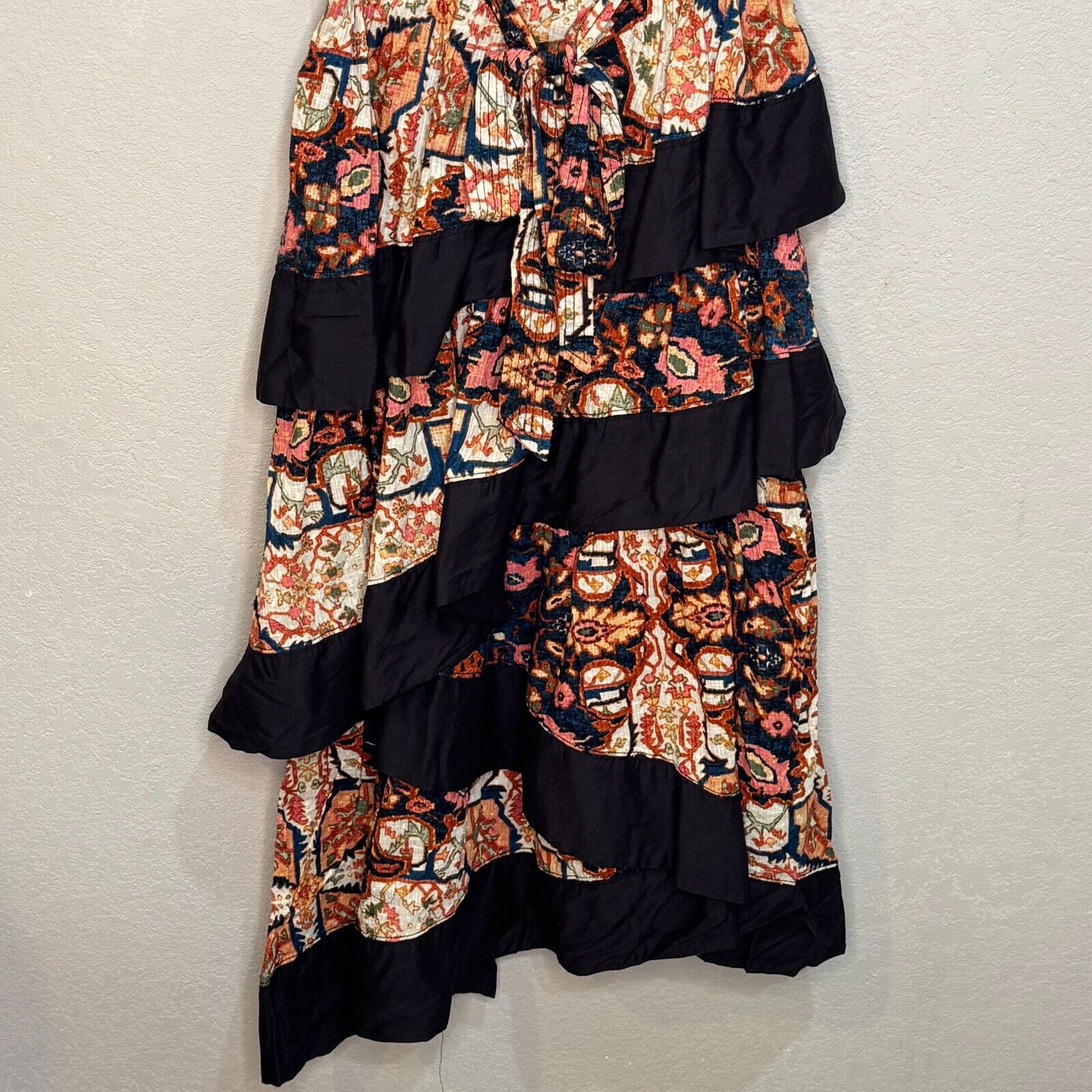 Anthropologie NEW Black Multi Tiered Midi Dress Size Small $180