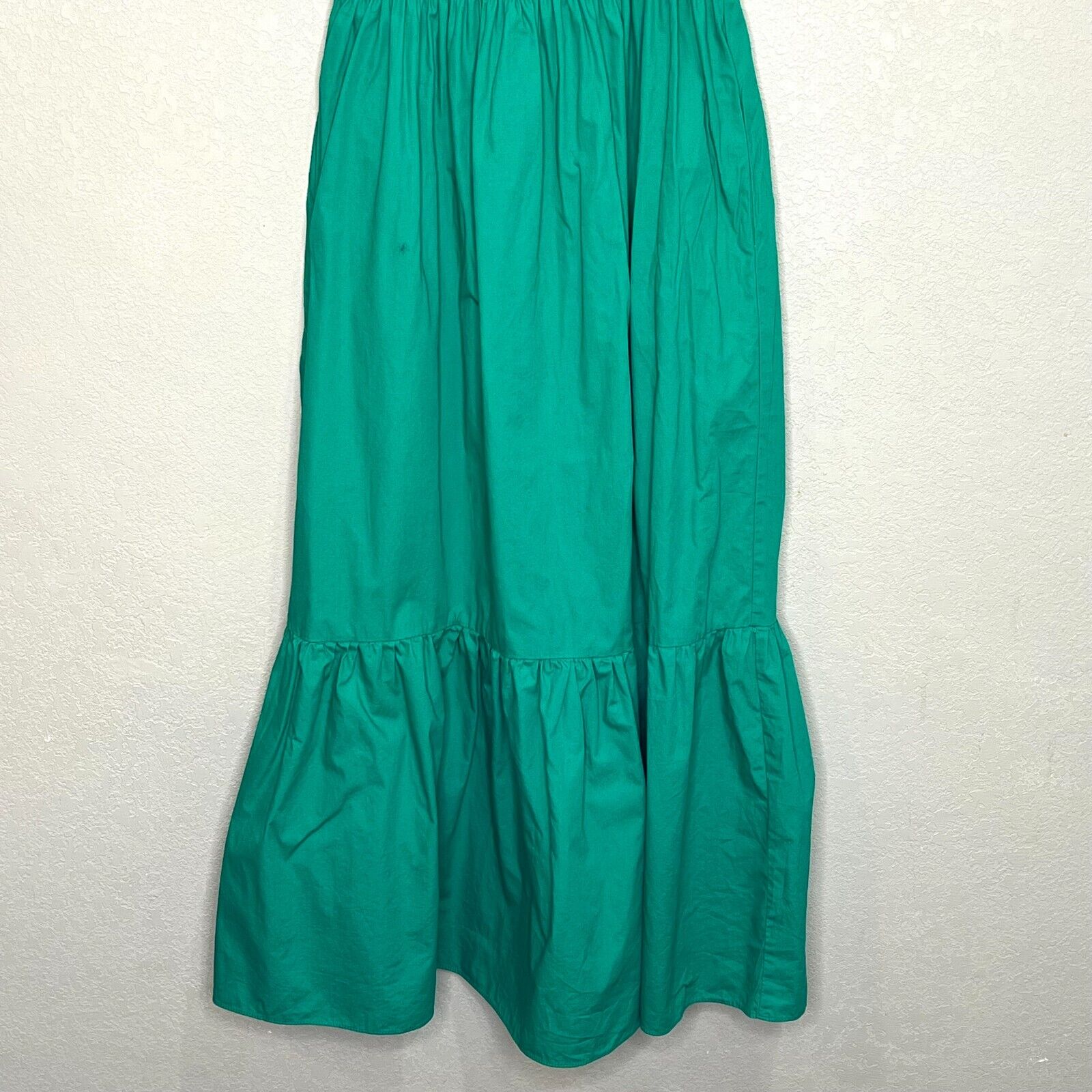 o.p.t Green Smocked Cotton Midi Dress Size XS