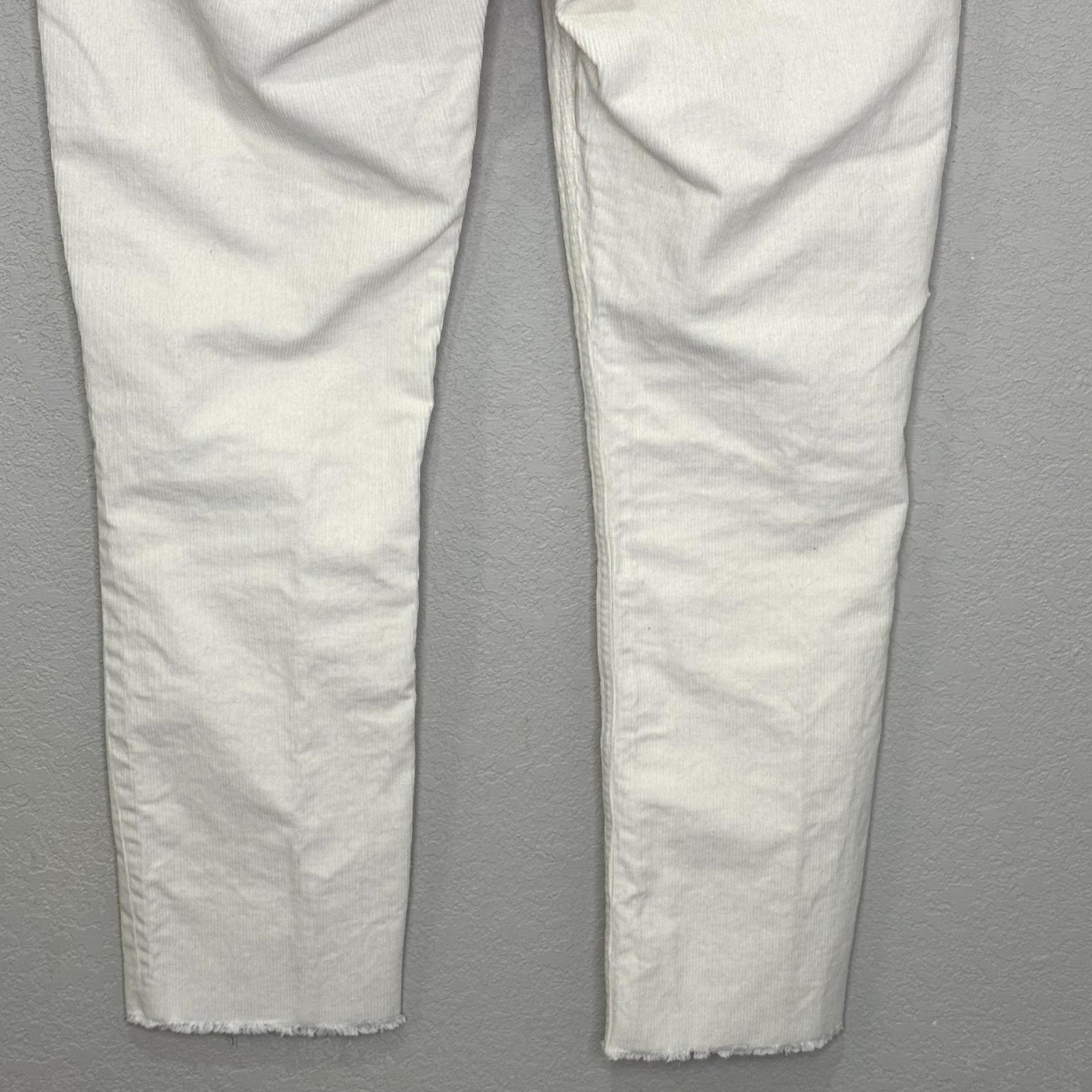 Vineyard Vines Pants Womens 28 Corduroy High Rise Ankle Raw Hem Ivory 2P001366