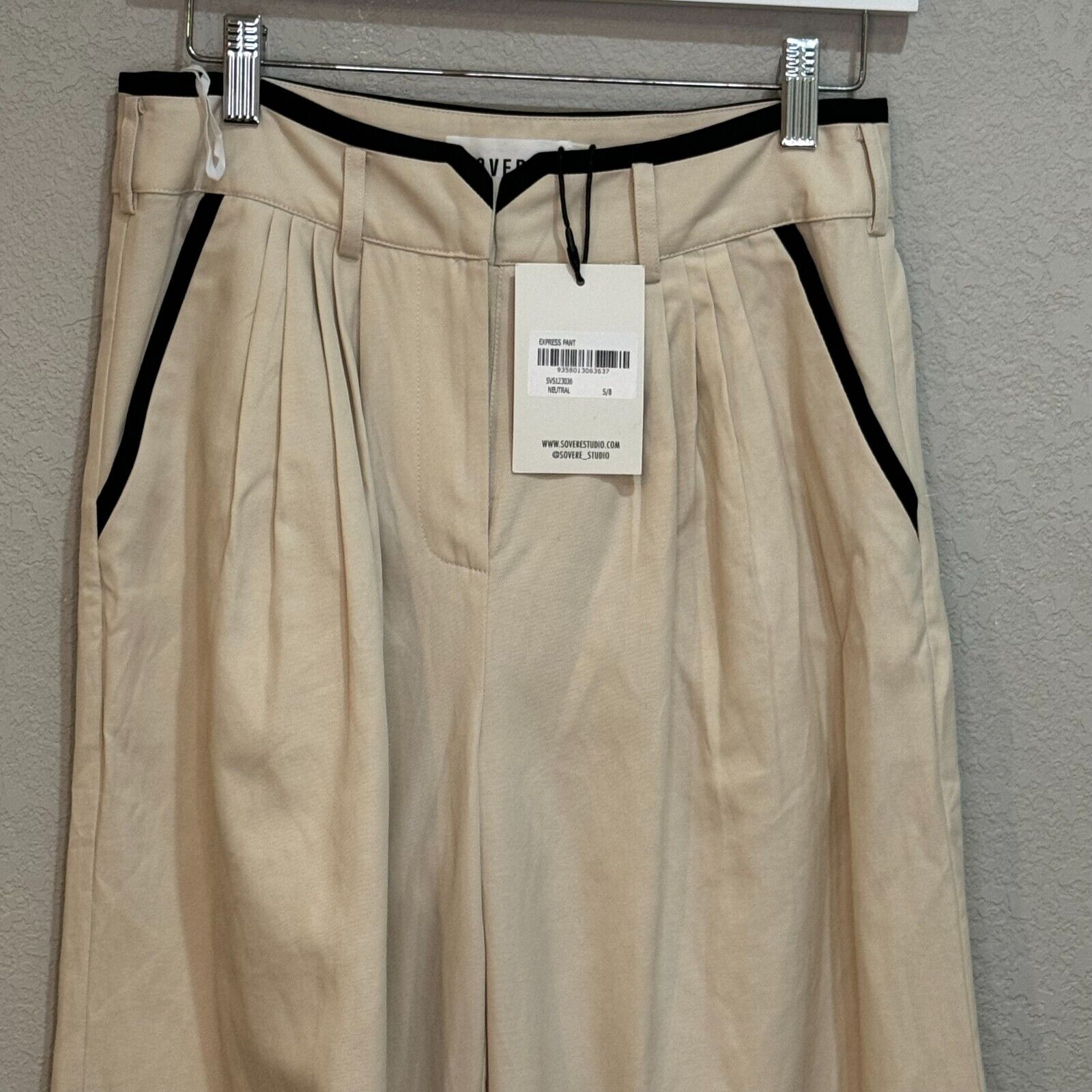 Anthropologie Sovere Studio NEW Wide-Leg Neutral Express Pants Size Small $189