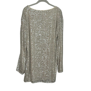 Lovers and Friends Dress Medium Coco Tunic Gold Sequin Long Sleeve Mini Party