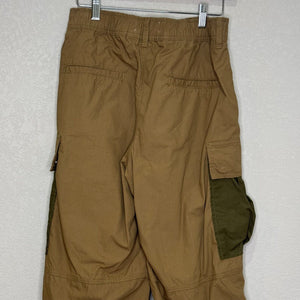 Anthropologie Olive Green Cargo Parachute Pants Size 8 Contrast Pockets Cotton