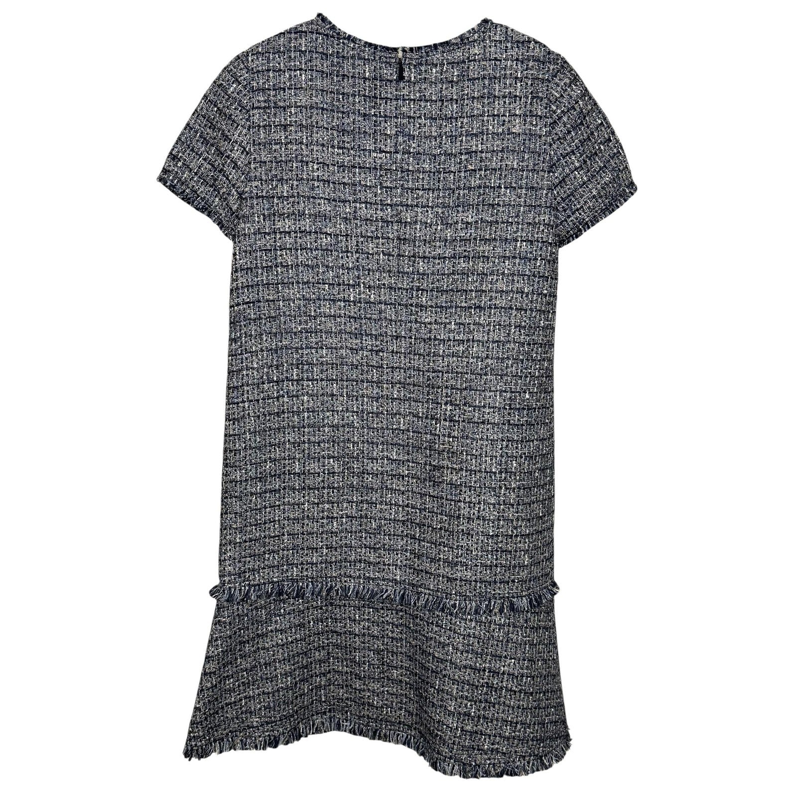 Lafayette 148 Dress Womens Petite Small Shift Tweed Fringe New Pockets