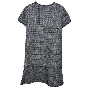 Lafayette 148 Dress Womens Petite Small Shift Tweed Fringe New Pockets