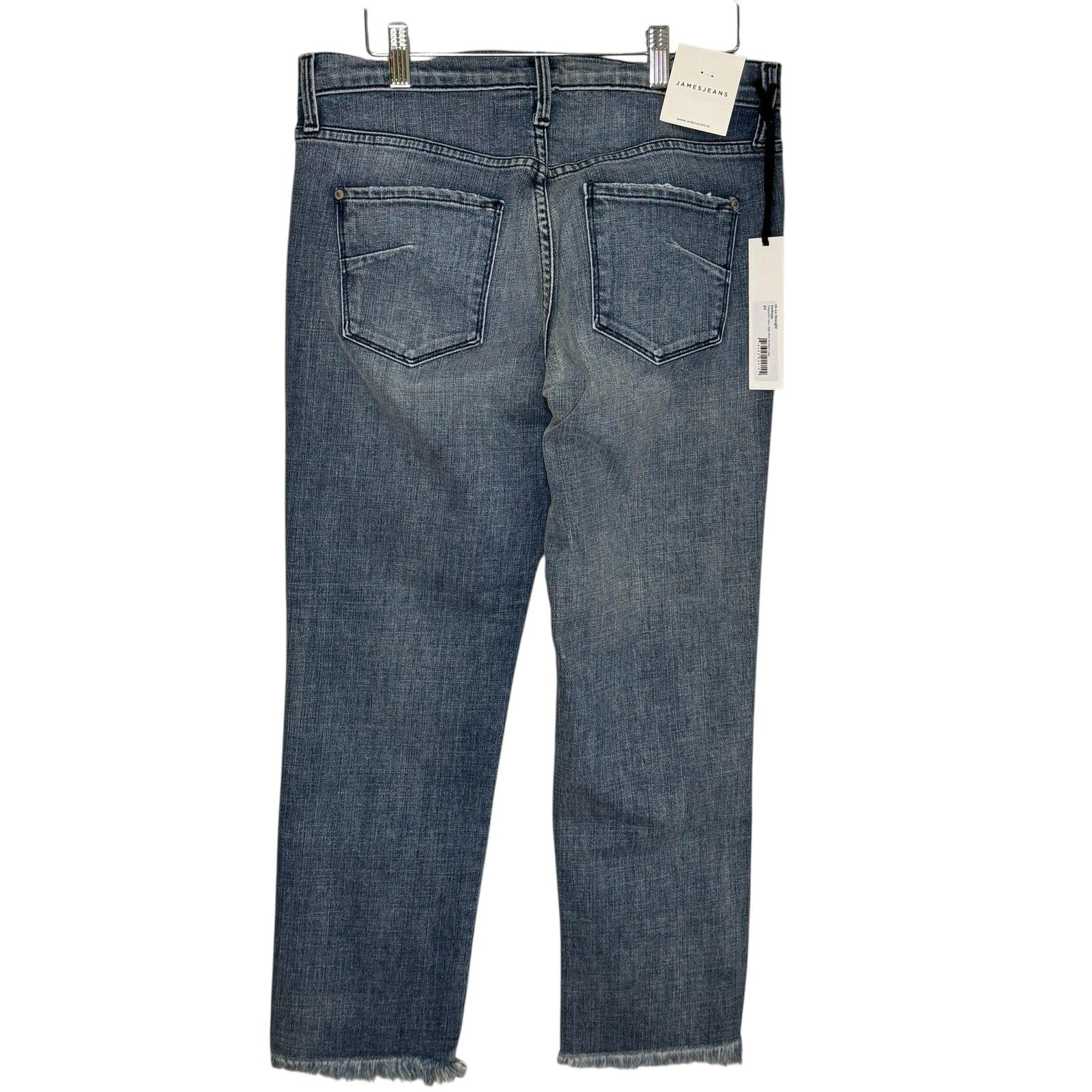 James Jeans Jeans Womens 29 Blue Hi-Lo Straight High Rise Stepped Hem Made USA