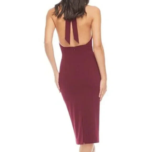 Dress The Population Vanessa Cocktail Midi Dress Burgundy Size Medium NEW $168