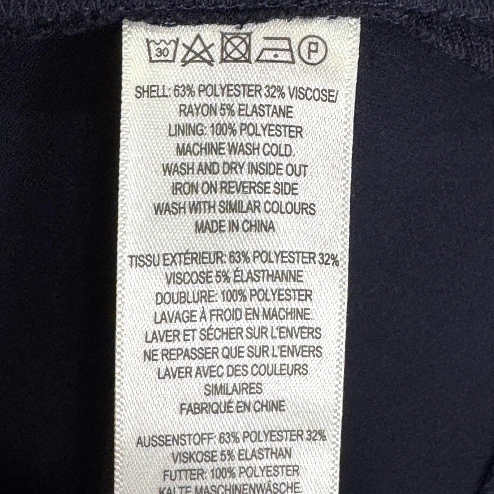 French Connection Dress Medium Whisper Navy Blue Short Sleeve Work Office Career