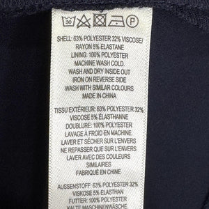 French Connection Dress Medium Whisper Navy Blue Short Sleeve Work Office Career
