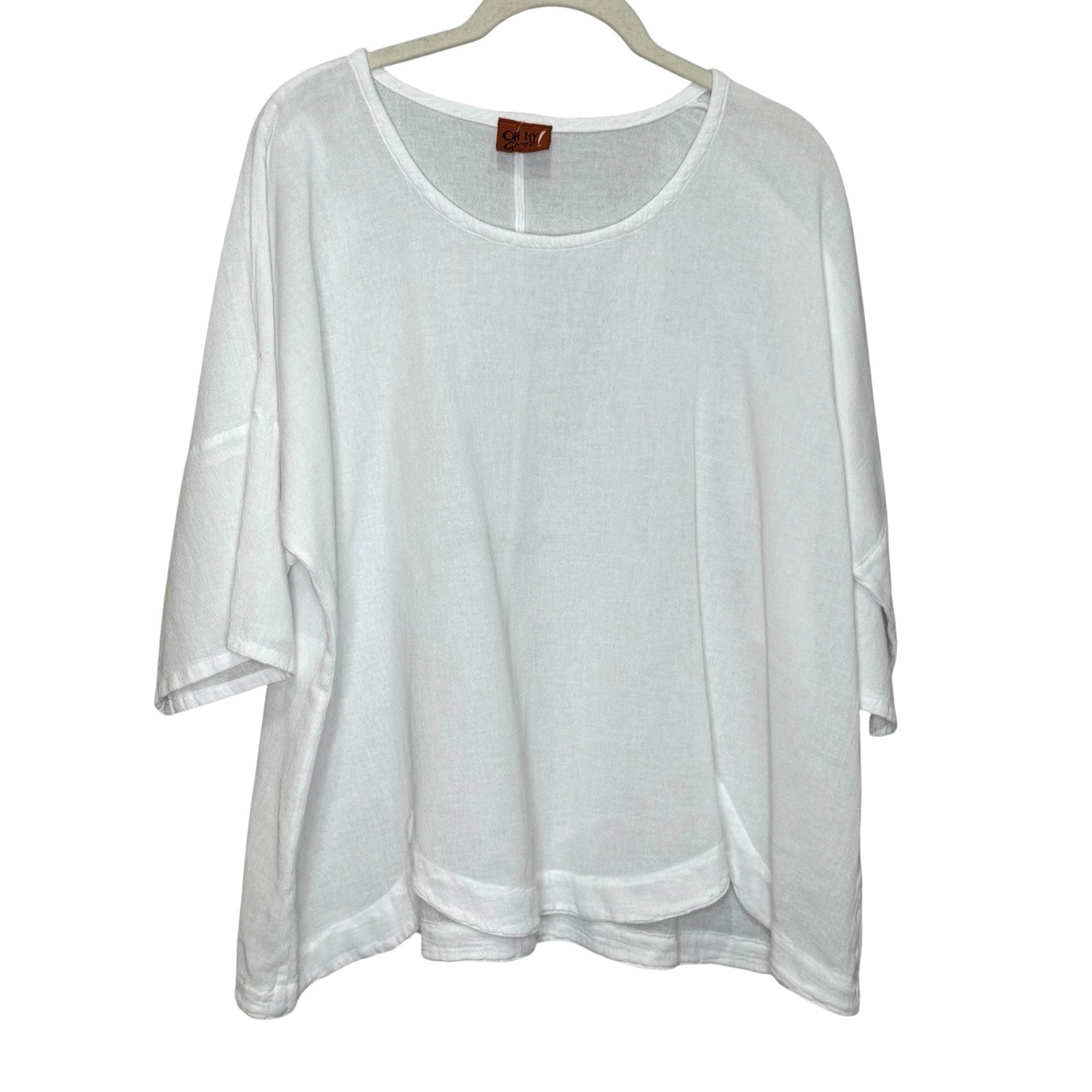 Oh My Gauze Shirt Womens Large Oversized Boxy Boho Layering Top Flowy Tunic