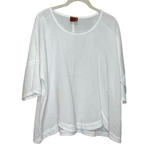 Oh My Gauze Shirt Womens Large Oversized Boxy Boho Layering Top Flowy Tunic