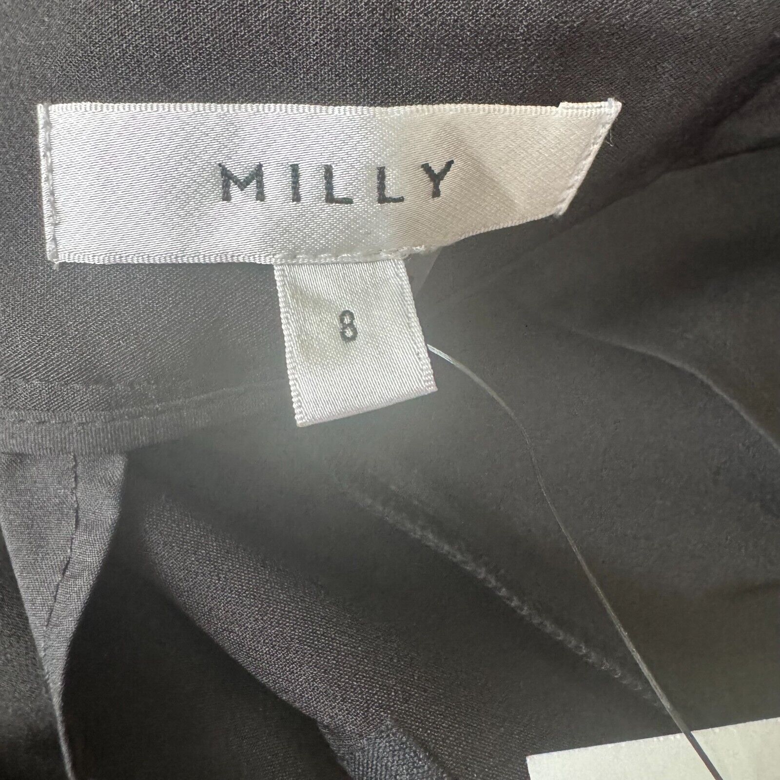 Milly NEW Black KJ Side-Slit Cropped Cady Pants Size 8 $299