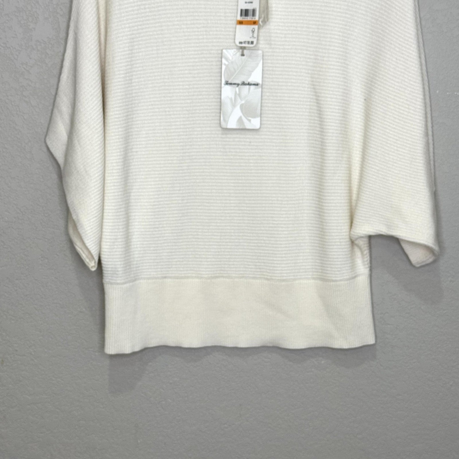 Tommy Bahama Sweater Womens Small Coconut Bonita Kimono Sleeve Boatneck Pullover