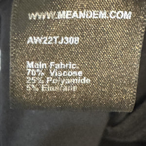 ME+EM Pants Womens 12 Black Side Zip High Rise Straight Pintuck Crease AW22T300
