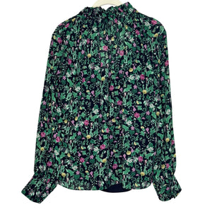 J. Crew Ruffle Top w Cami Size Medium Floral Garden Drapey Tie-Neck