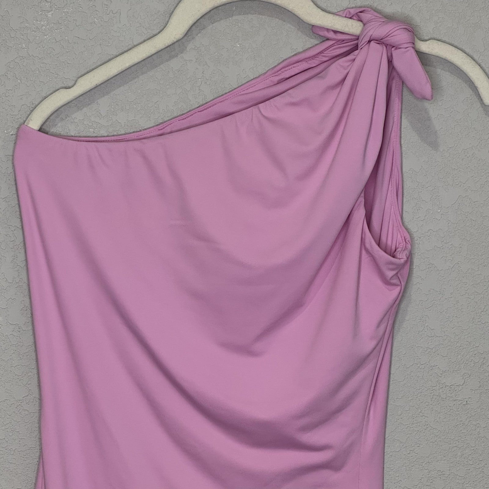 Meshki Dress Womens Small Pink One Shoulder Ruched Mini Asymmetrical Party