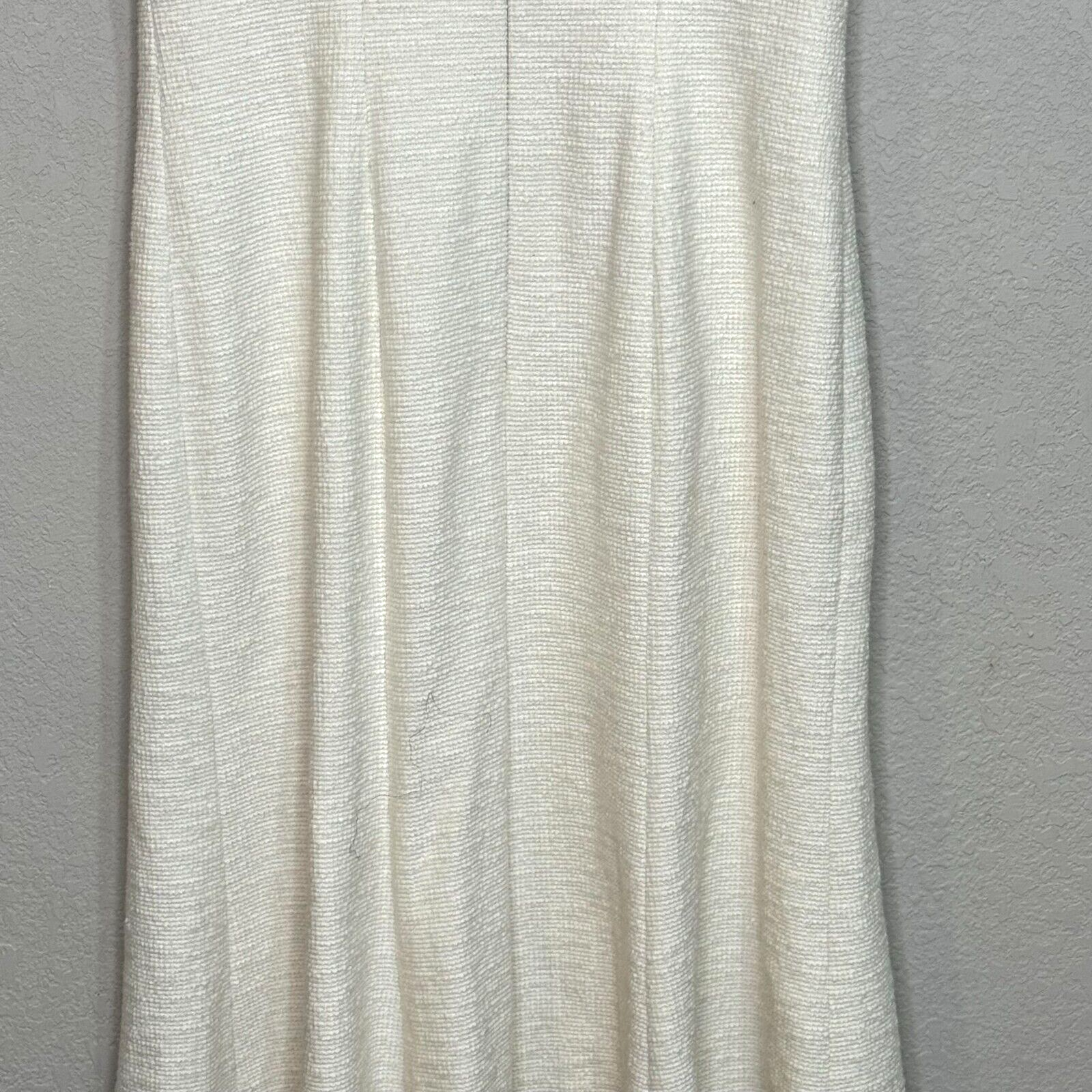 Hugo Boss Ivory Tweed Deyala Square Neck Sleeveless Midi Dress Size 6 $445