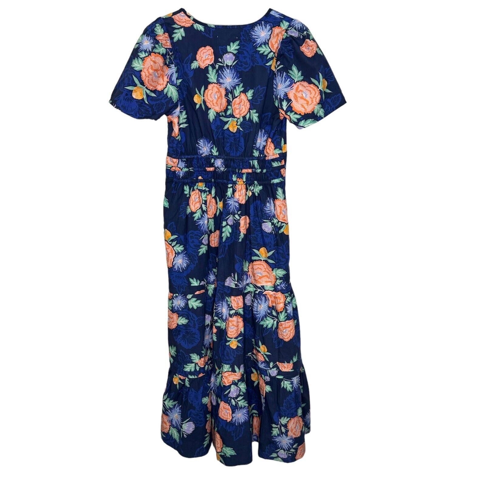 Anthropologie Somerset Cotton Maxi Dress Blue Floral Size Small $168