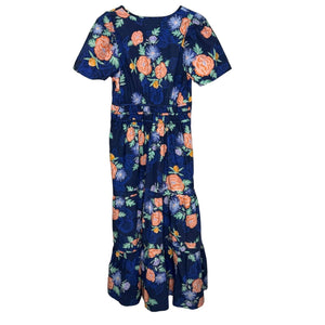 Anthropologie Somerset Cotton Maxi Dress Blue Floral Size Small $168