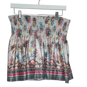 Lucky in Love Skort Womens Large Shell Yeah Sea Life Print Boho Stretch Elastic