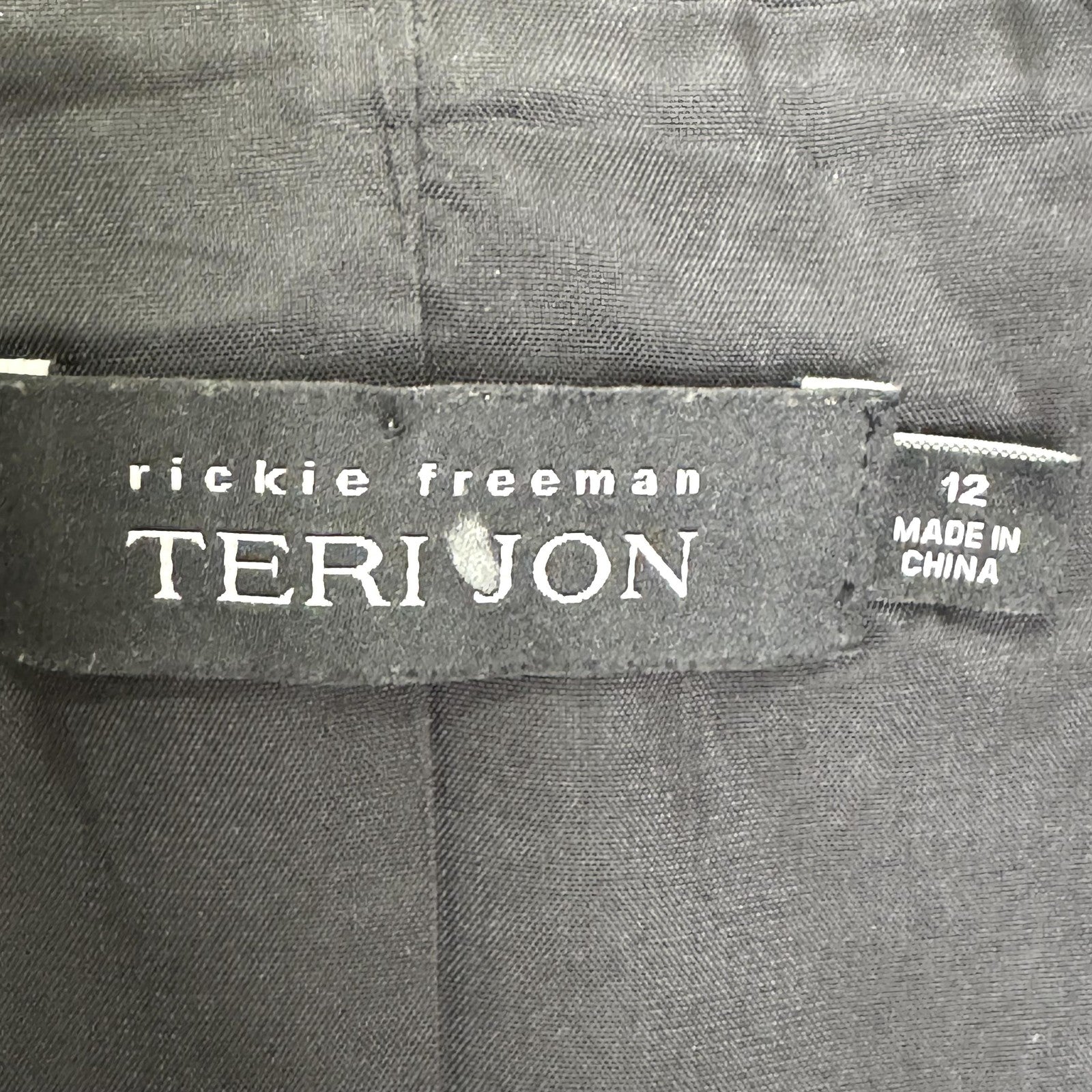 Teri Jon Blazer Womens 12 Black Silk Wool Blend Button Up Bow Trim Suit Jacket