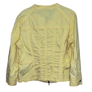 Lafayette 148 New York Size Large Yellow Cotton Stretch Zip Jacket