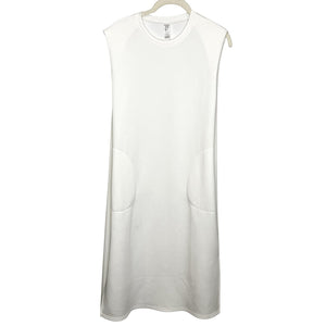 Spanx Dress Womens Small White AirEssentials Sleeveless Midi Pockets Minimalist