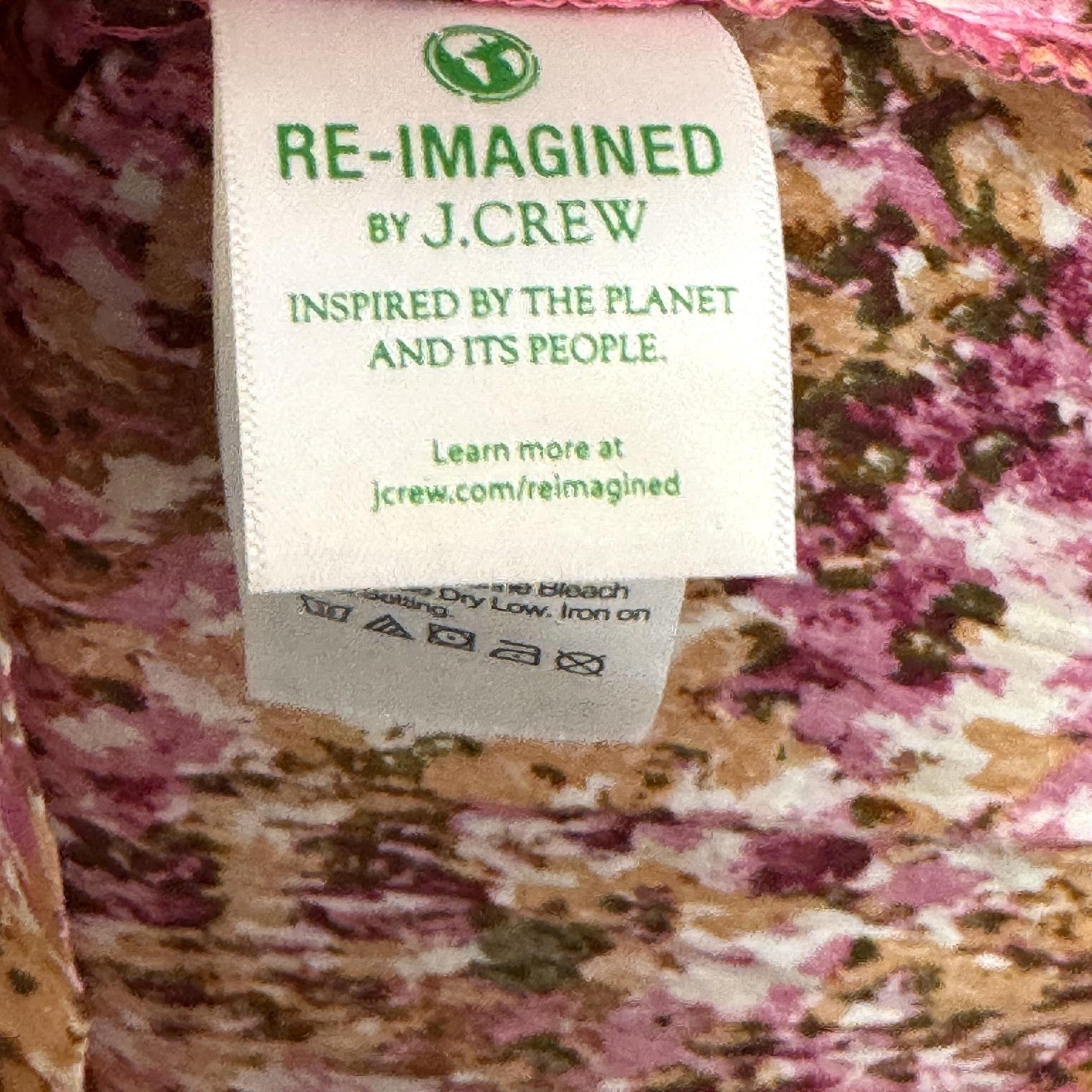 J Crew Dress Womens Small Pink Brown Floral Smocked Midi Long Sleeve $128