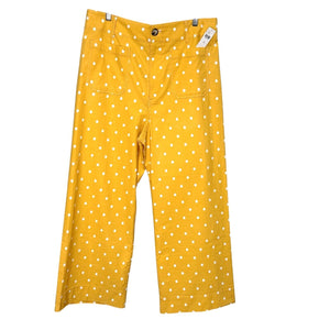 Anthropologie Maeve Colette Pants Size 32 NEW Yellow Gold Polka Dot