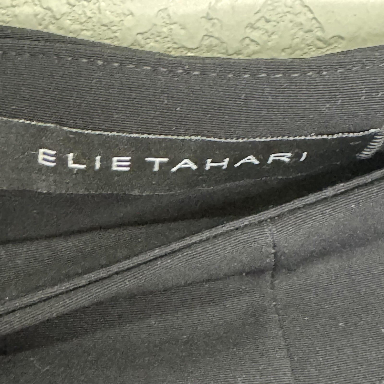 Elie Tahari Pants Womens 6 Black Ankle Slim Tapered Side Zip Triacetate Blend