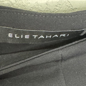 Elie Tahari Pants Womens 6 Black Ankle Slim Tapered Side Zip Triacetate Blend
