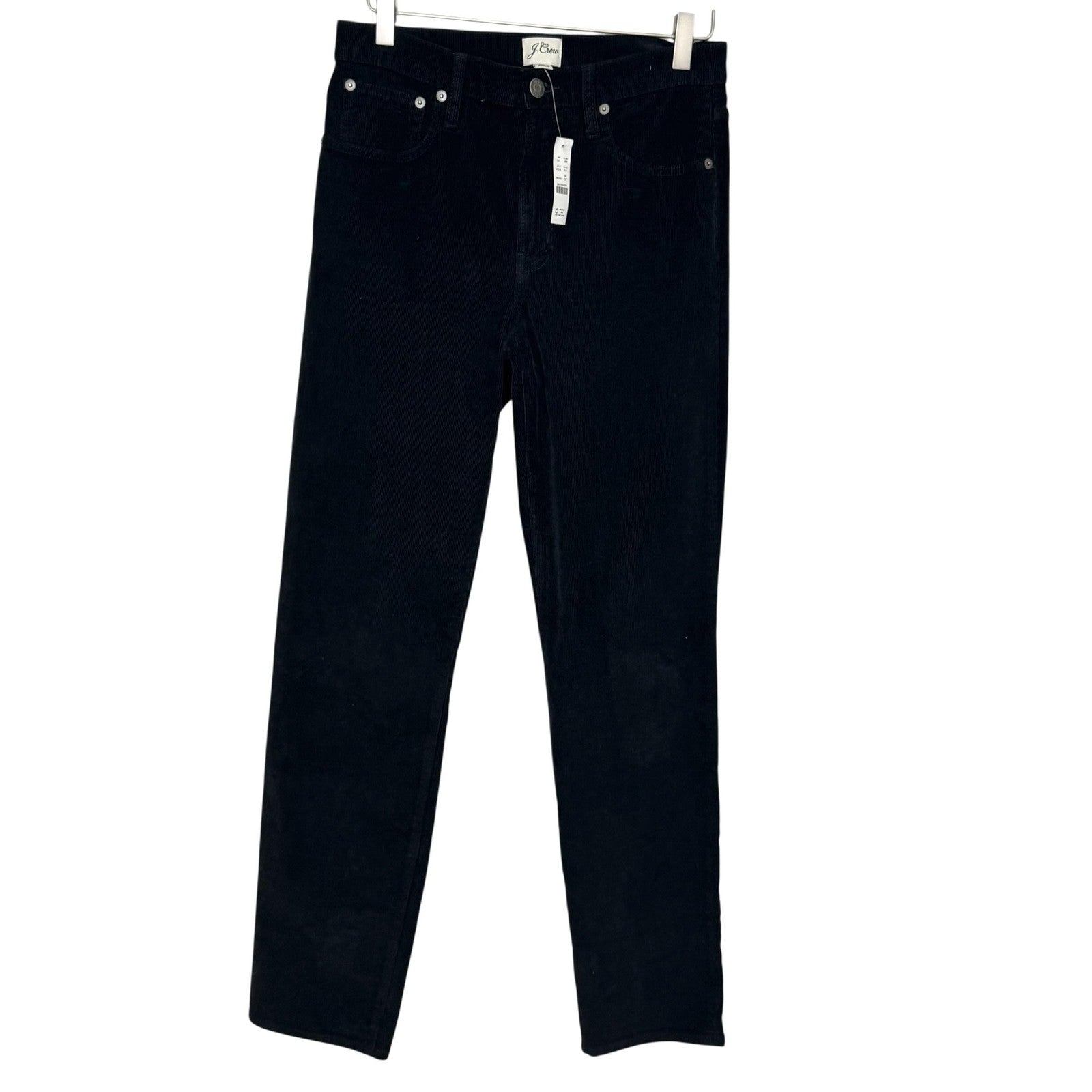 J Crew Pants Womens 27 Tall Black Vintage Slim Straight Corduroy Stretch AC336
