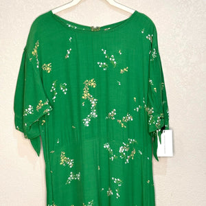 Faithfull The Brand Emilia Midi Green Floral Print Midi Dress Size 10 NEW $189