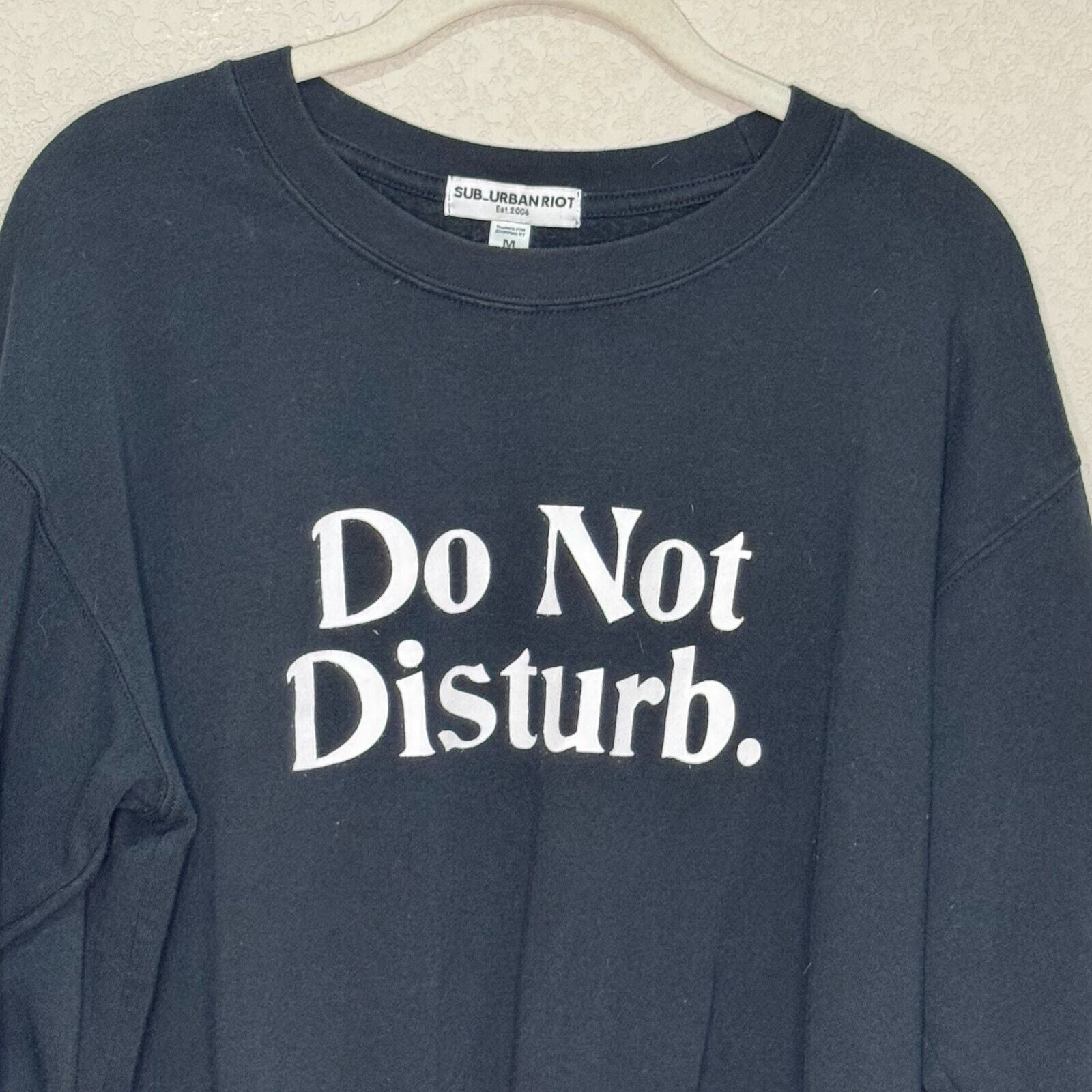 Sub.Urban Riot Willow Sweatshirt Size Medium Black White Do Not Disturb