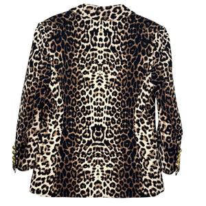 Veronica Beard Miller Dickey Blazer Jacker Size 4 Leopard Double Breasted Gold