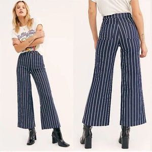 Rolla's High Rise Old Mate Pant Size 25 Ink Blue White Stripe