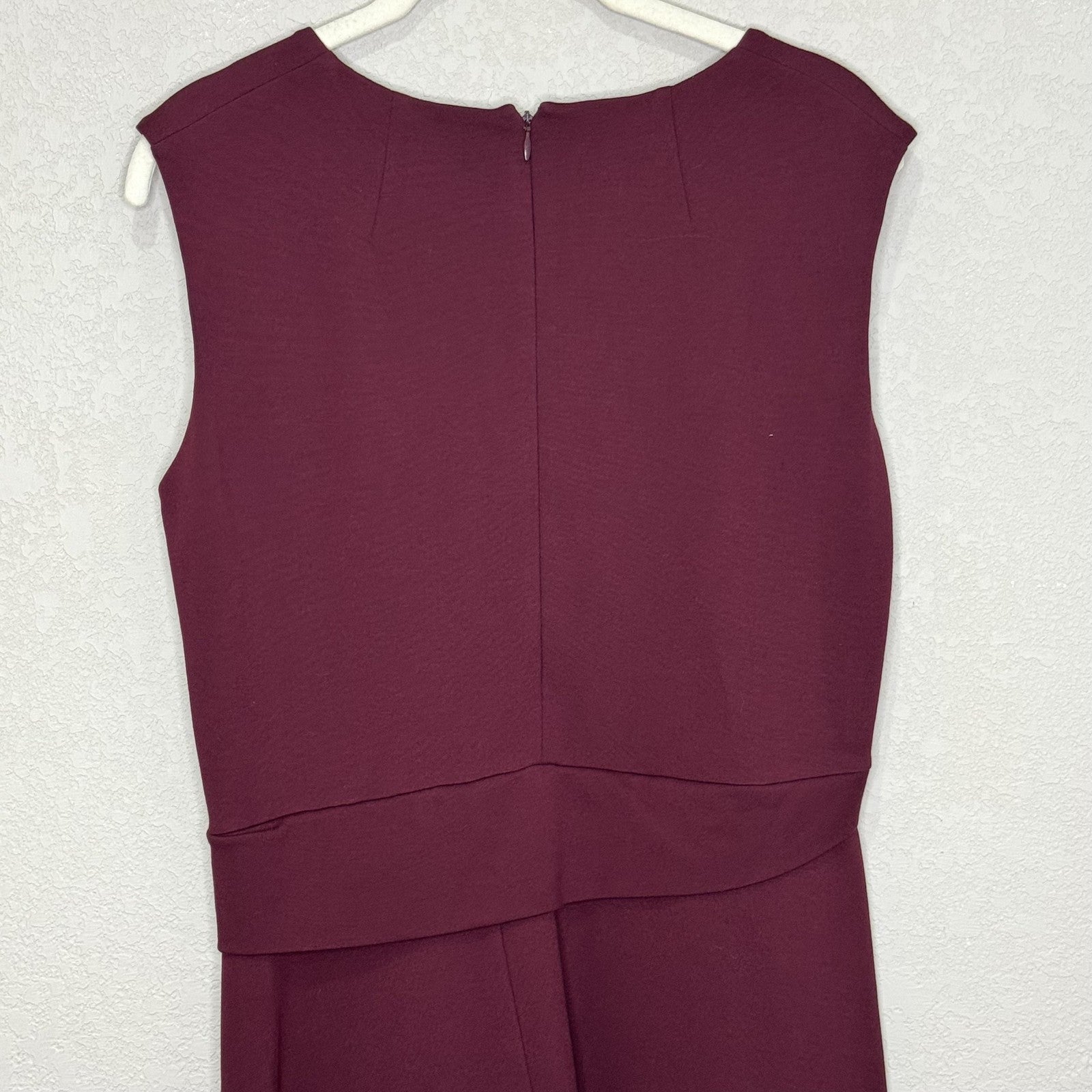 Jil Sander Dress Womens Medium Burgundy Sleeveless Midi Made Italy Modal Blend