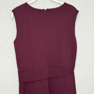 Jil Sander Dress Womens Medium Burgundy Sleeveless Midi Made Italy Modal Blend