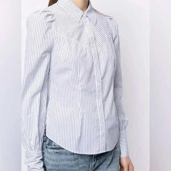 Veronica Beard Jeans Verani Striped Button Down Shirt Size Small