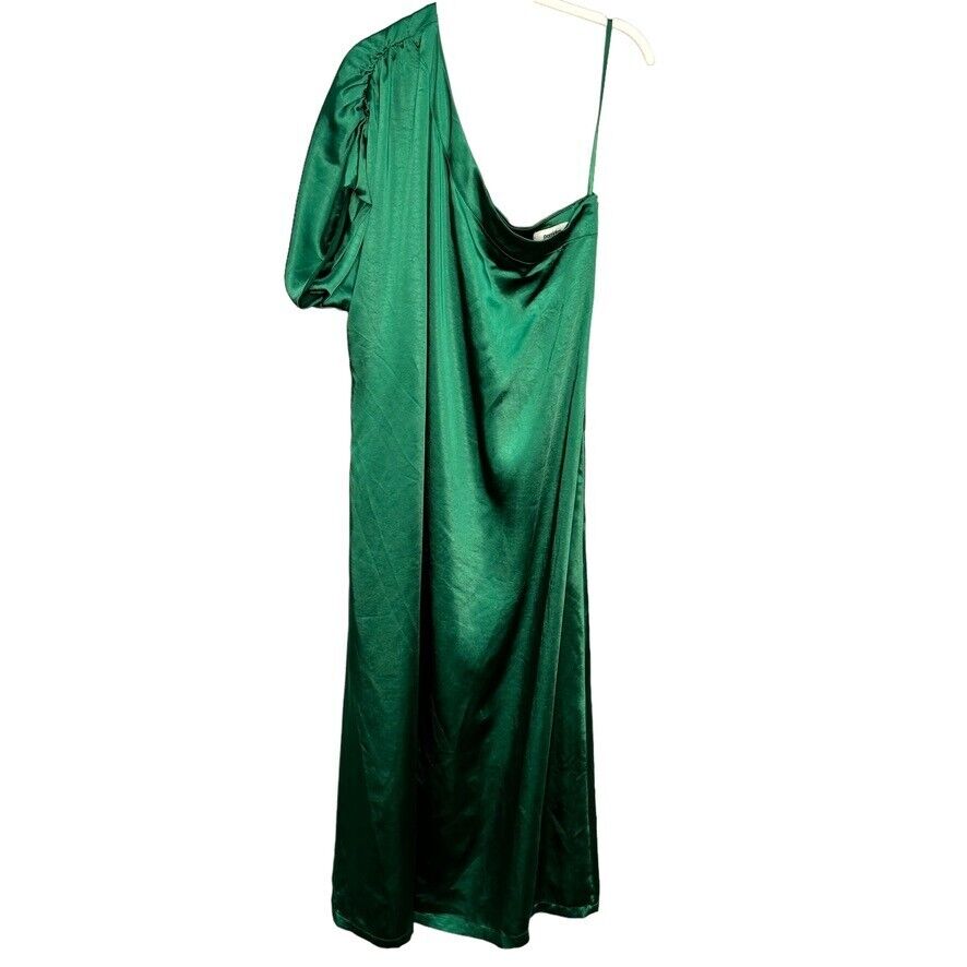 Anthropologie Porridge Clothing Green One Shoulder Maxi Dress Sz Large NEW $160