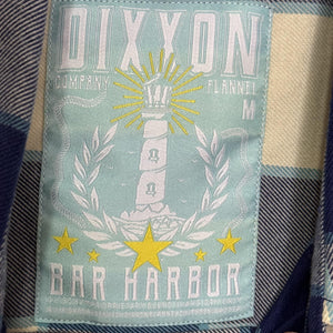 Dixxon Flannel Co Shirt Womens Medium Blue Gray Cream Plaid Bar Harbor Workwear