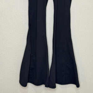 POPFLEX Pants Womens Medium Black Magical Flare Yoga Crossover Waist Pockets
