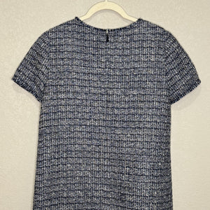 Lafayette 148 Dress Womens Petite Small Shift Tweed Fringe New Pockets