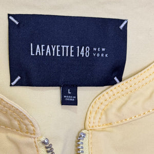 Lafayette 148 New York Size Large Yellow Cotton Stretch Zip Jacket