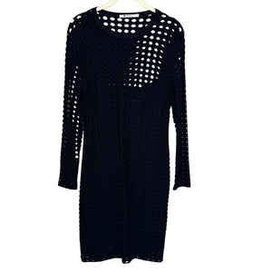 T by Alexander Wang Black Dress Size Medium Circle Hole Long Sleeve Sexy