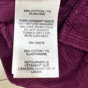 Vineyard Vines Pants Womens 28 Purple Corduroy Raw Hem Ankle Stretch 2P001366