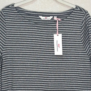 Vineyard Vines Gray Sparkle Tee Womens Size Large NEW Lurex Simple Boatneck