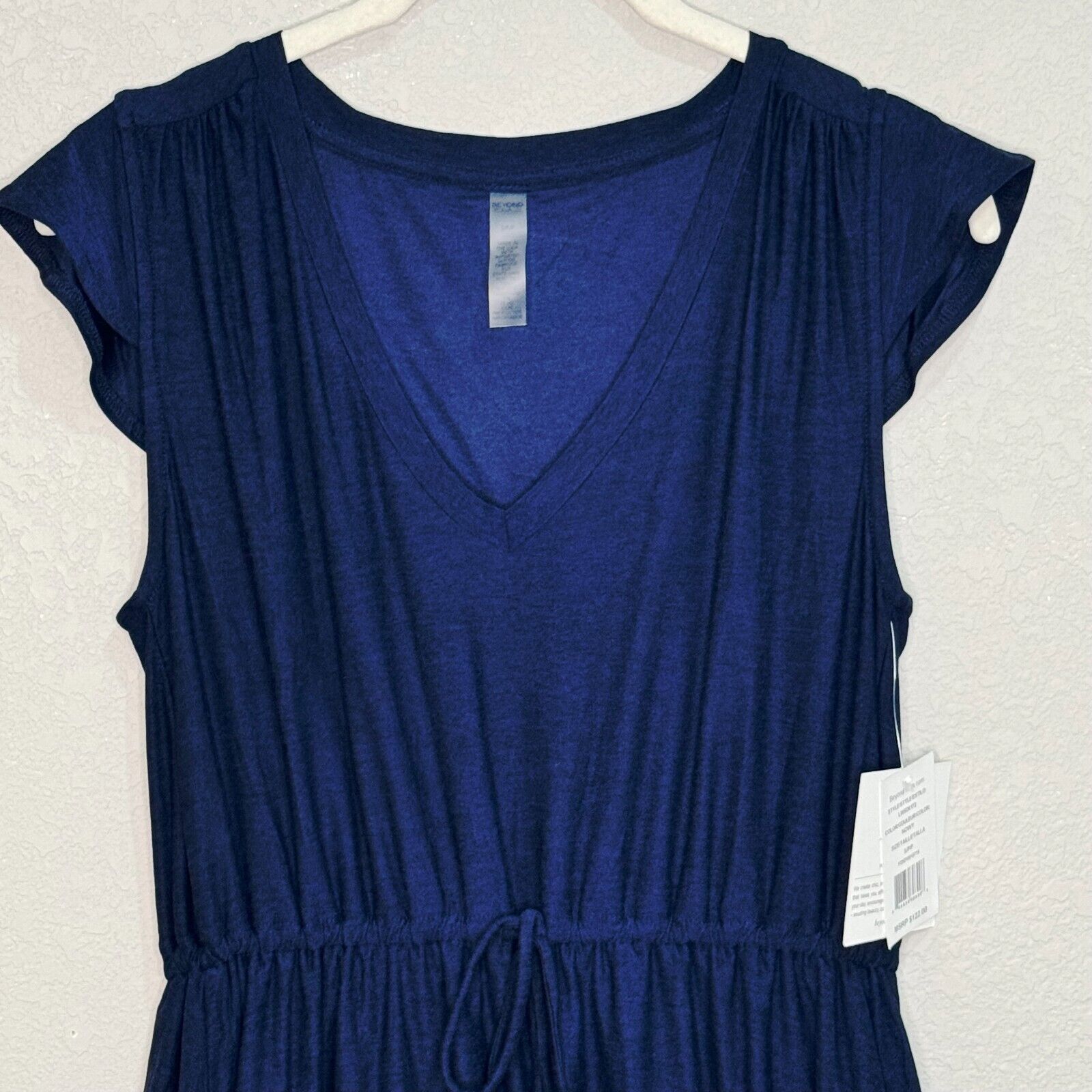 Beyond Yoga NEW Blue Feather Weight Out And About Ruffle Dress Size Small $122