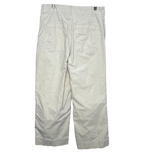 Avec Les Filles Pants Womens 12 Cream High Rise Cropped Wide Leg Utility Stretch