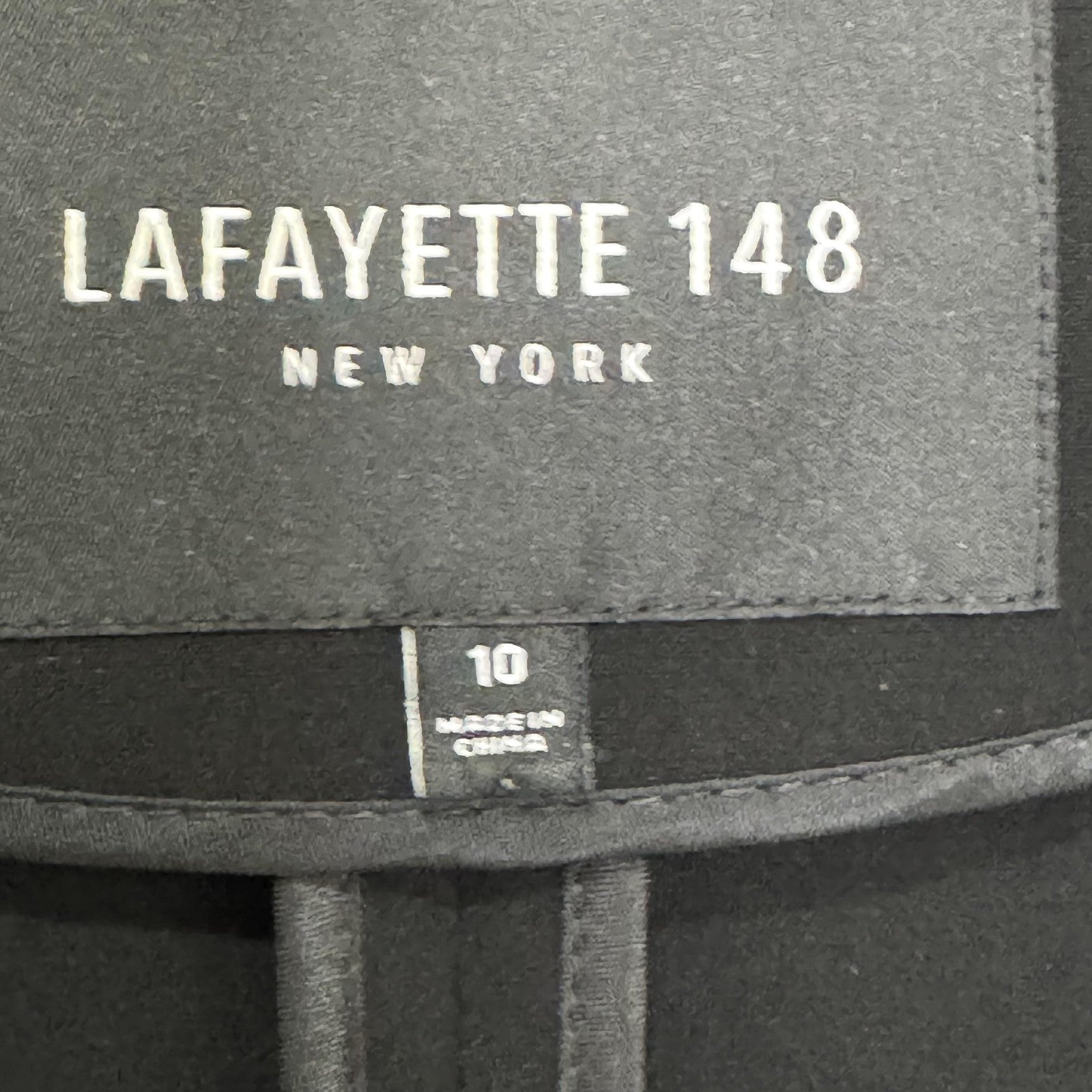 Lafayette 148 New York Open Blazer Size 10 Black Peplum Jacket Career Office